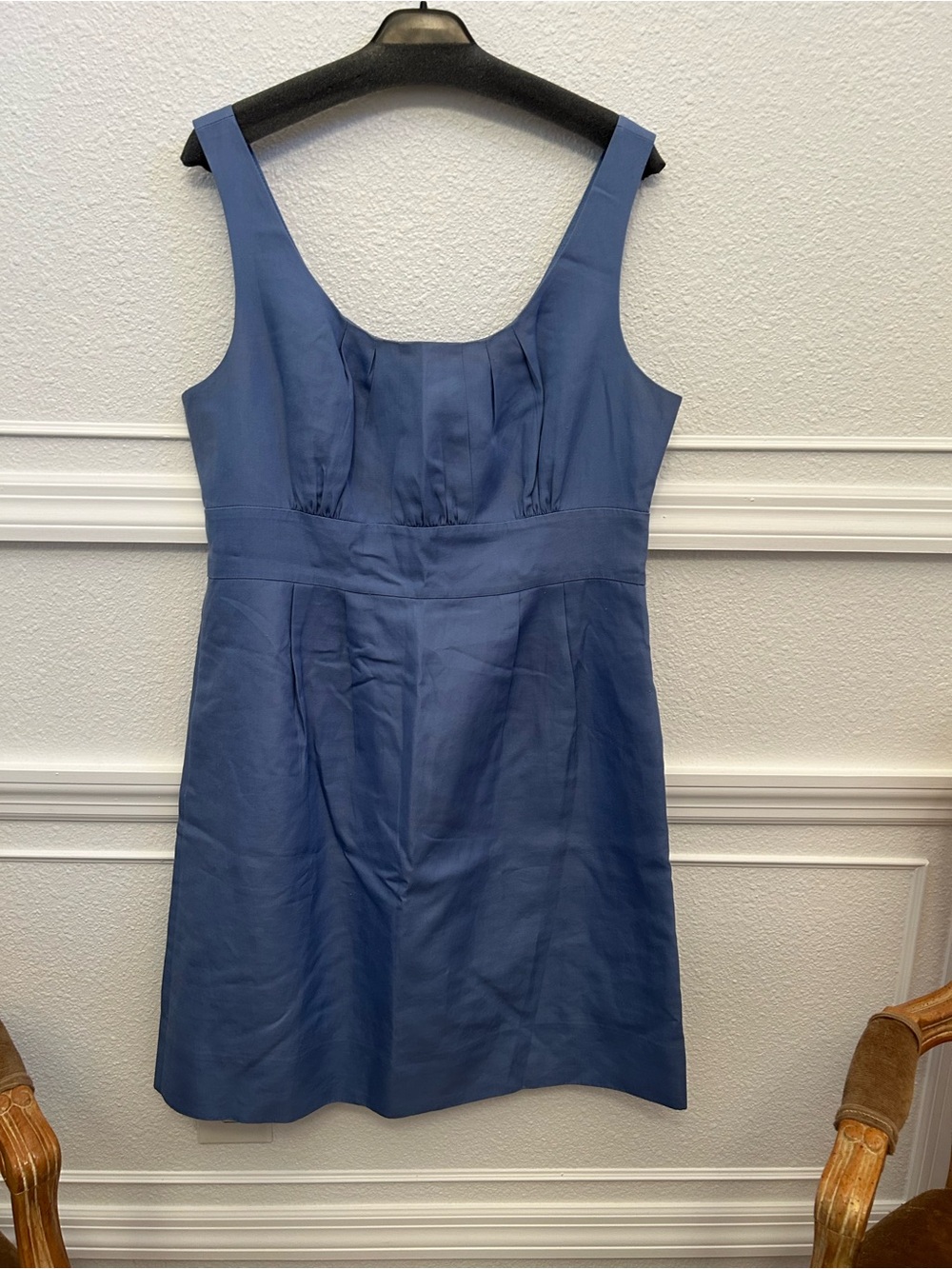 J Crew sleeveless slate blue dress size 12 100% Cotton w/pockets